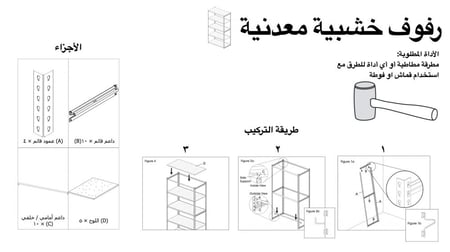 طريقة تركيب رفوف خشبية معدنية