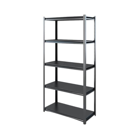 رفوف تخزين خشبية معدنية أسود ماي رفوف