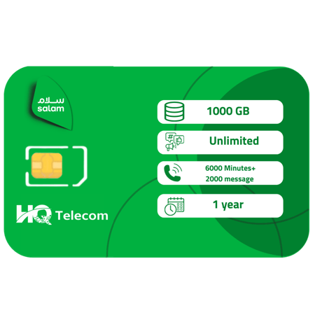 سلام سولو 2000 شريحة إتصال وبيانات مسبقة الدفع | سنة