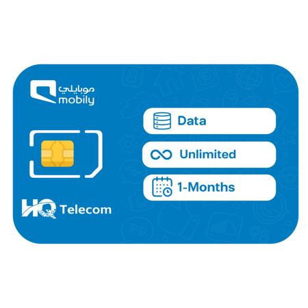 موبايلي شريحة بيانات لا محدود مسبقة الدفع | شهر