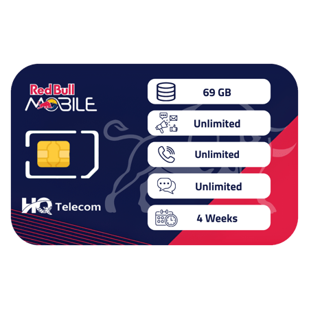 ريدبول مزاجي +160 شريحة إتصال وبيانات مسبقة الدفع | 4 أسابع