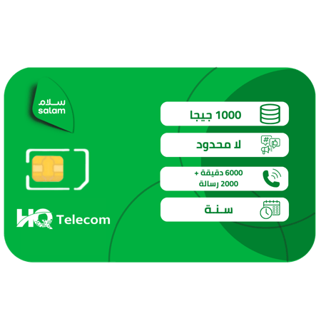 سلام سولو 2000 شريحة إتصال وبيانات مسبقة الدفع | سنة