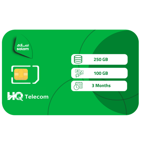 سلام شريحة بيانات 250 جيجا + 100 جيجا تواصل إجتماعي مسبقة الدفع | 3 أشهر