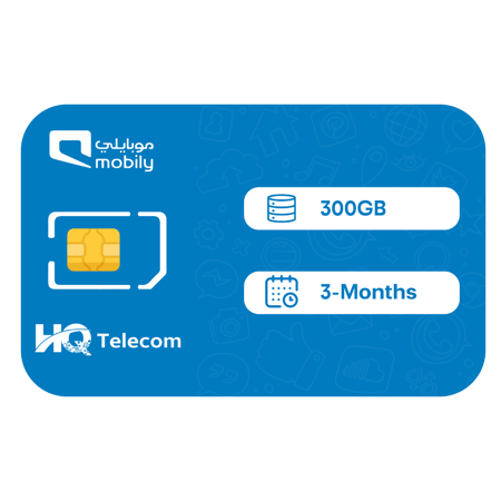موبايلي شريحة بيانات 300 جيجا مسبقة الدفع | 3 أشهر