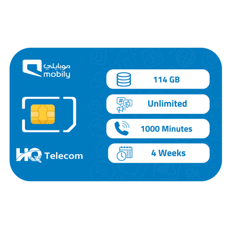 موبايلي 220 بيانات أكثر شريحة إتصال وبيانات مسبقة الدفع | 4 أسابيع