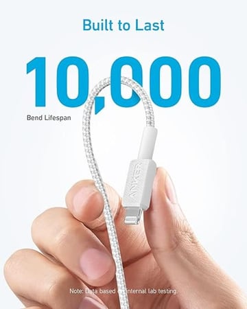 كيبل أنكر  322  USB- C   الى لايتنق، ابيض بطول1.8 متر
