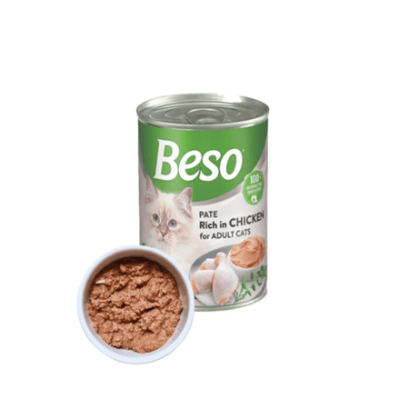 بيسو معلبات باتيه بنكهة الدجاج الطبيعي للقطط البالغة 400غ