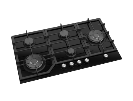 سطح 90سم زجاج اسود 5 عين F76