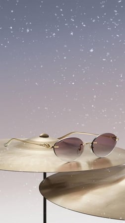 نظارة Cartier اطار ذهبي - عدسة  وردي