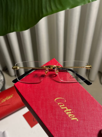 نظارة Cartier طبية او حماية من الاشعة 100٪ - ذهبي