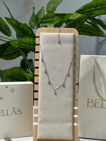 سلسال الدمعه  فضة عيار 925 لون فضي