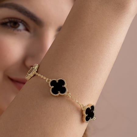 إسوارة Van cleef ذهبي -اسود