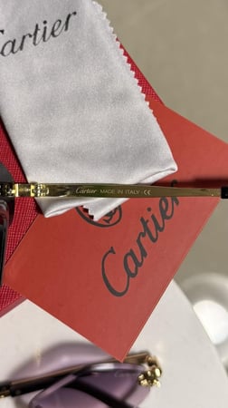نظارة Cartier اطار ذهبي - عدسة بني مدرج