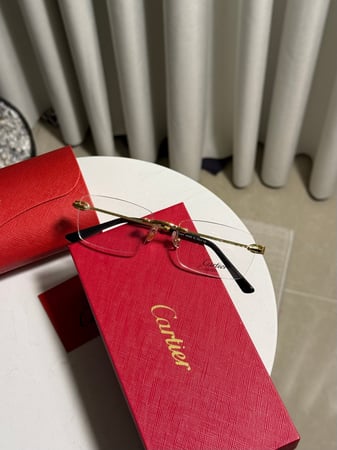 نظارة Cartier طبية او حماية من الاشعة 100٪ - ذهبي