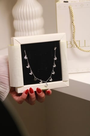 سلسال فراشات فضة عيار 925