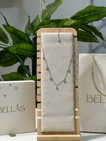 سلسال الدمعه  فضة عيار 925 لون فضي