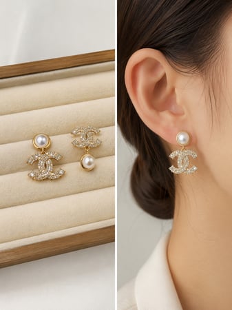 حلق CHANEL ذهبي