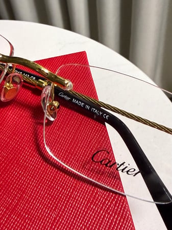 نظارة Cartier طبية او حماية من الاشعة 100٪ - ذهبي