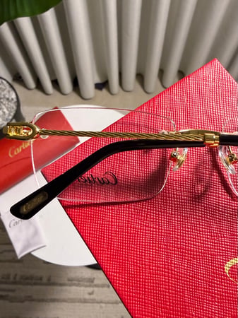 نظارة Cartier طبية او حماية من الاشعة 100٪ - ذهبي