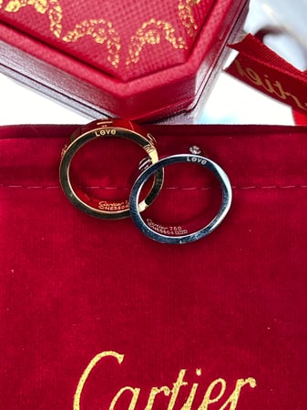 خاتم carter الكبلز فضي بفصوص ذهبي سادة