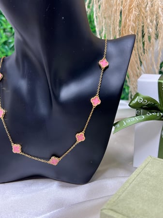 سلسال Van cleef المميز ذهبي - وردي