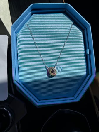 سلسال سواروفسكي فضي - روز قولد