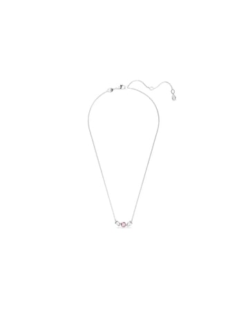 سلسال سوارفيسكي فضي كريستالة وردي