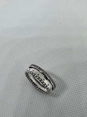 خاتم باندورا PANDORA فضي كرستالة فضي