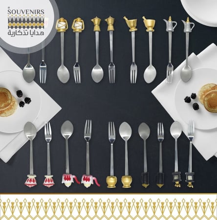 ملعقة مع شوكة بمسكة مجسم تراثى