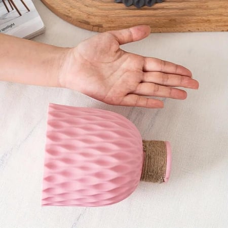 مزهرية رائعة الشكل (وردي - رمادي) قطعة واحدة