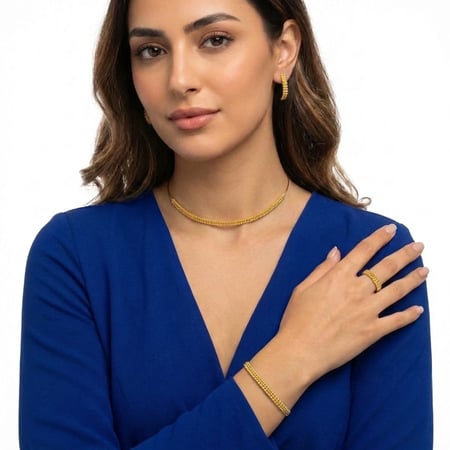 طقم ذهب عيار 21 الوزن 16.72 جرام