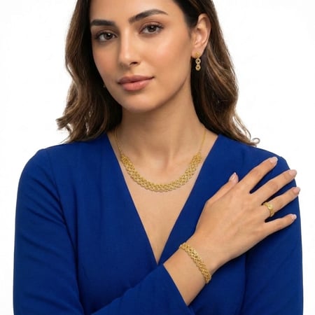 طقم ذهب عيار 21 الوزن 12.82 جرام