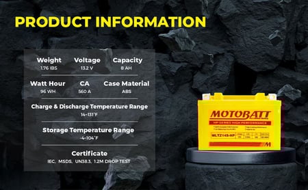 MLTZ14S-HP Motobatt LifePo4 Lithium