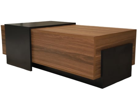 طاولة قهوه وسطية ارضيه بلون اسود وبني بدرج تخزين من متجر نيت هوم