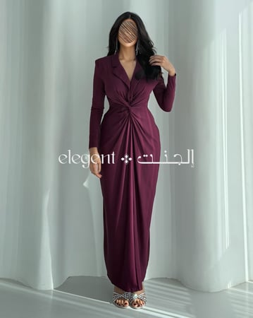 فستان عنابي مناسب للمناسبات والسهرات