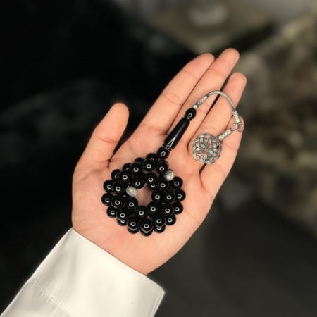 بكلايت اسود (طربزونة فضة) ٤٥ خرزه