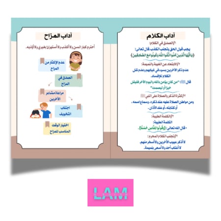 مطوية اداب الكلام والمزاح (فقه) بنت
