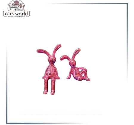 تمثال الارنب لون زهري قطعتين