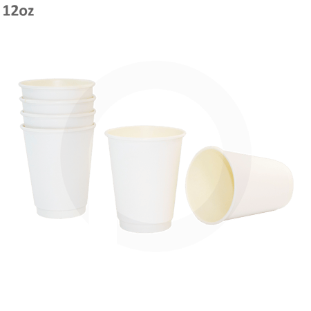 كوب قهوة 12 اونص طبقتين ورق ابيض 500 حبة