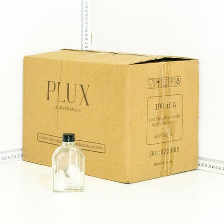 100ml A Cold Brew Clear Glass Bottle Black Alu Cap 60/ctn