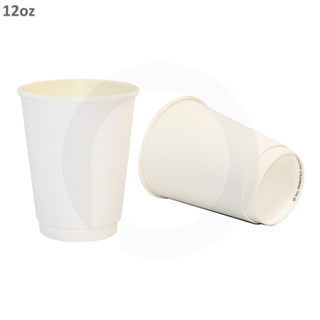 كوب قهوة 12 اونص طبقتين ورق ابيض 500 حبة