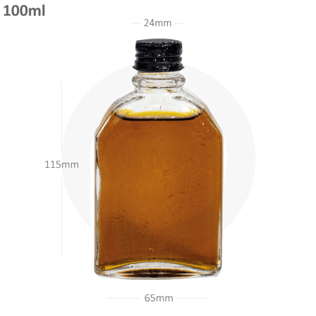100ml A Cold Brew Clear Glass Bottle Black Alu Cap 60/ctn