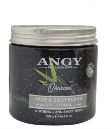 مقشر للوجه والجسم بالفحم من انجي - 500 مل
