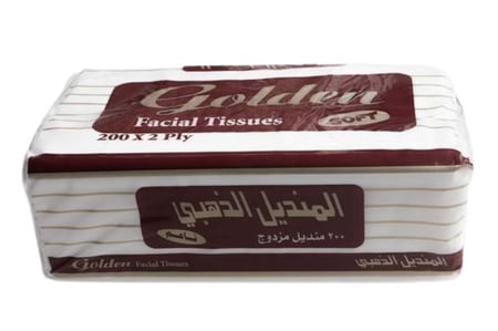 مناديل وجه الذهبي 200 منديل مزدوج شدة 50 حبات