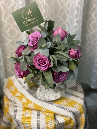 فازة سمك 10 وردات جوري