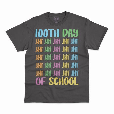 تيشرت  100 يوم من الدراسة حقيبة أقلام أسود