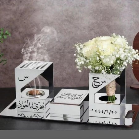 طقم مبخره عروس اكريلك مع استاند بالاسم
