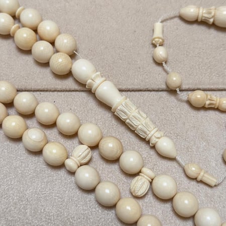 سبحة عاج ناب الفيل خراطه مصنع الفن - قصه دائرية