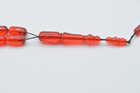 سبحة فاتوران قديم من عصي ألماني لون رماني عرق اسود