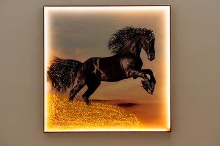 لوحة خيول باضاءه 80CM*80CM LED